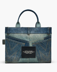 Marc Jacobs The Deconstructed Denim Medium Tote Bag Indigo Multi BAGS