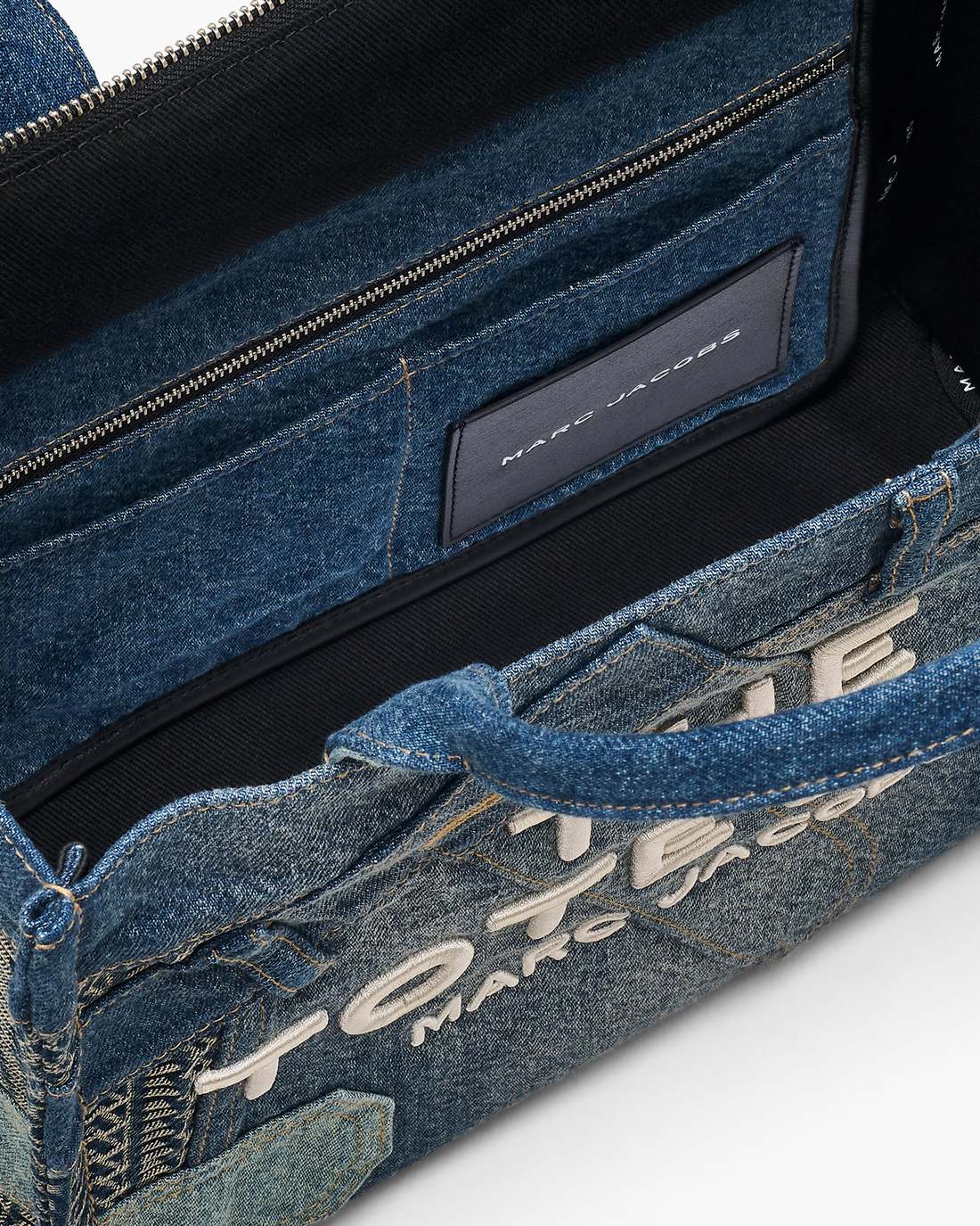 Marc Jacobs The Deconstructed Denim Medium Tote Bag Indigo Multi BAGS