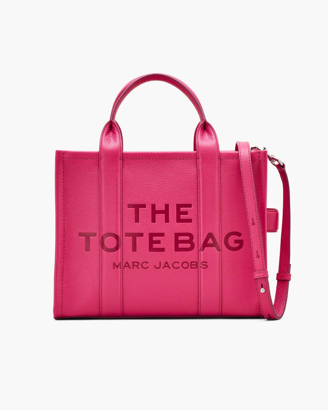 Marc Jacobs The Leather Medium Tote Bag Raspberry Pink BAGS|NEW ARRIVALS