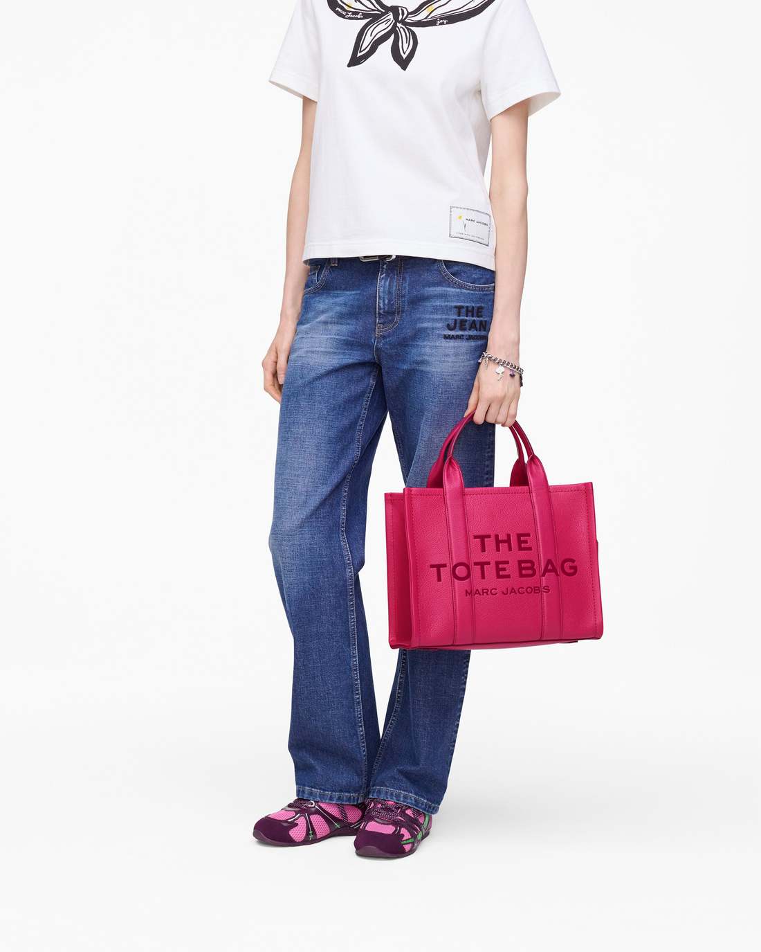Marc Jacobs The Leather Medium Tote Bag Raspberry Pink BAGS|NEW ARRIVALS