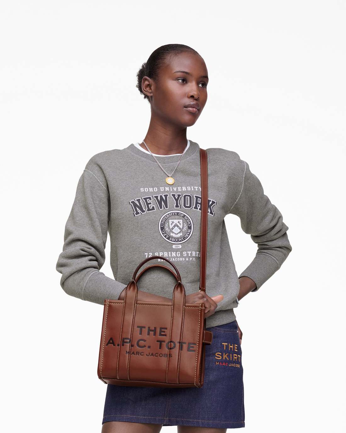 Marc Jacobs The A.P.C. X Marc Jacobs Leather Small Tote Bag Hazelnut BAGS