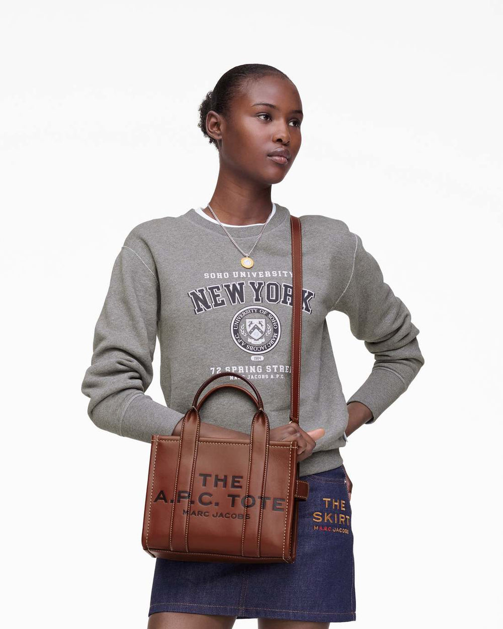 Marc Jacobs The A.P.C. X Marc Jacobs Leather Small Tote Bag Hazelnut BAGS