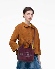 Marc Jacobs The Suede Small Tote Bag Dark Plum BAGS