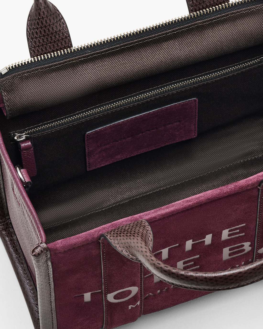 Marc Jacobs The Suede Small Tote Bag Dark Plum BAGS