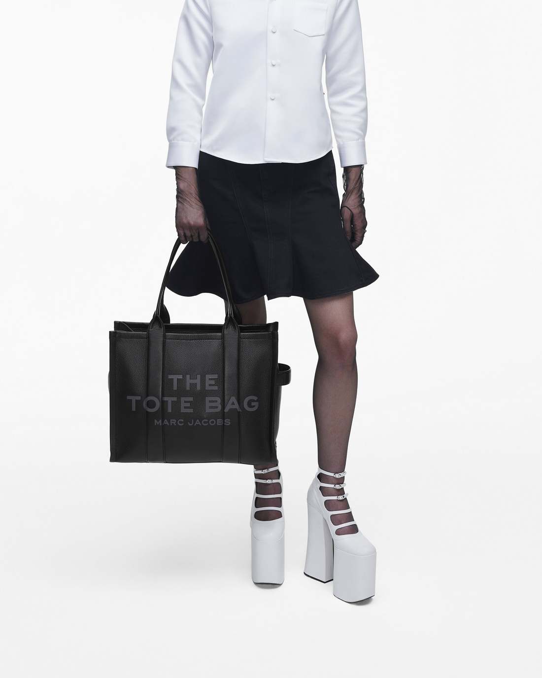 Marc Jacobs The Leather Large Tote Bag Black BAGS