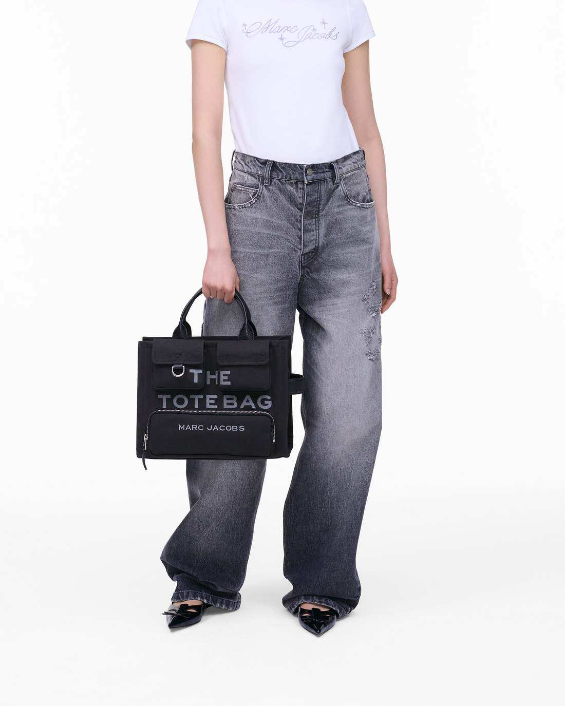 Marc Jacobs The Cargo Canvas Medium Tote Bag Black BAGS