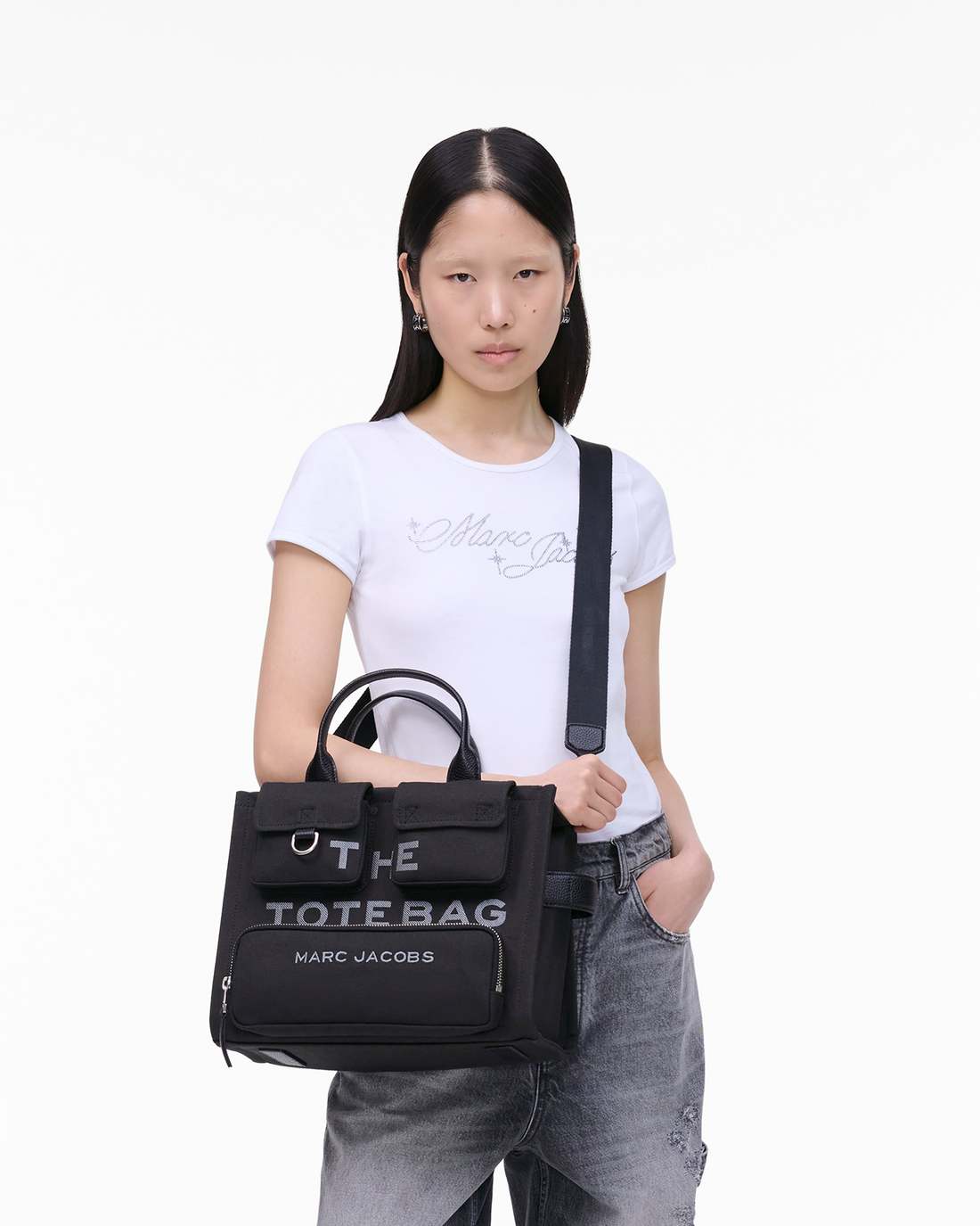 Marc Jacobs The Cargo Canvas Medium Tote Bag Black BAGS
