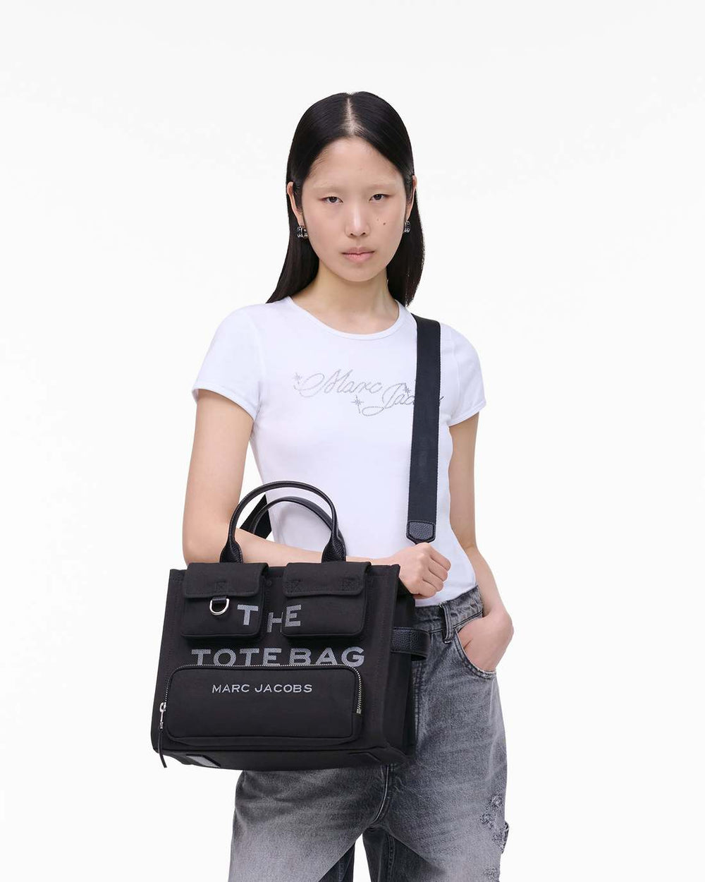 Marc Jacobs The Cargo Canvas Medium Tote Bag Black BAGS
