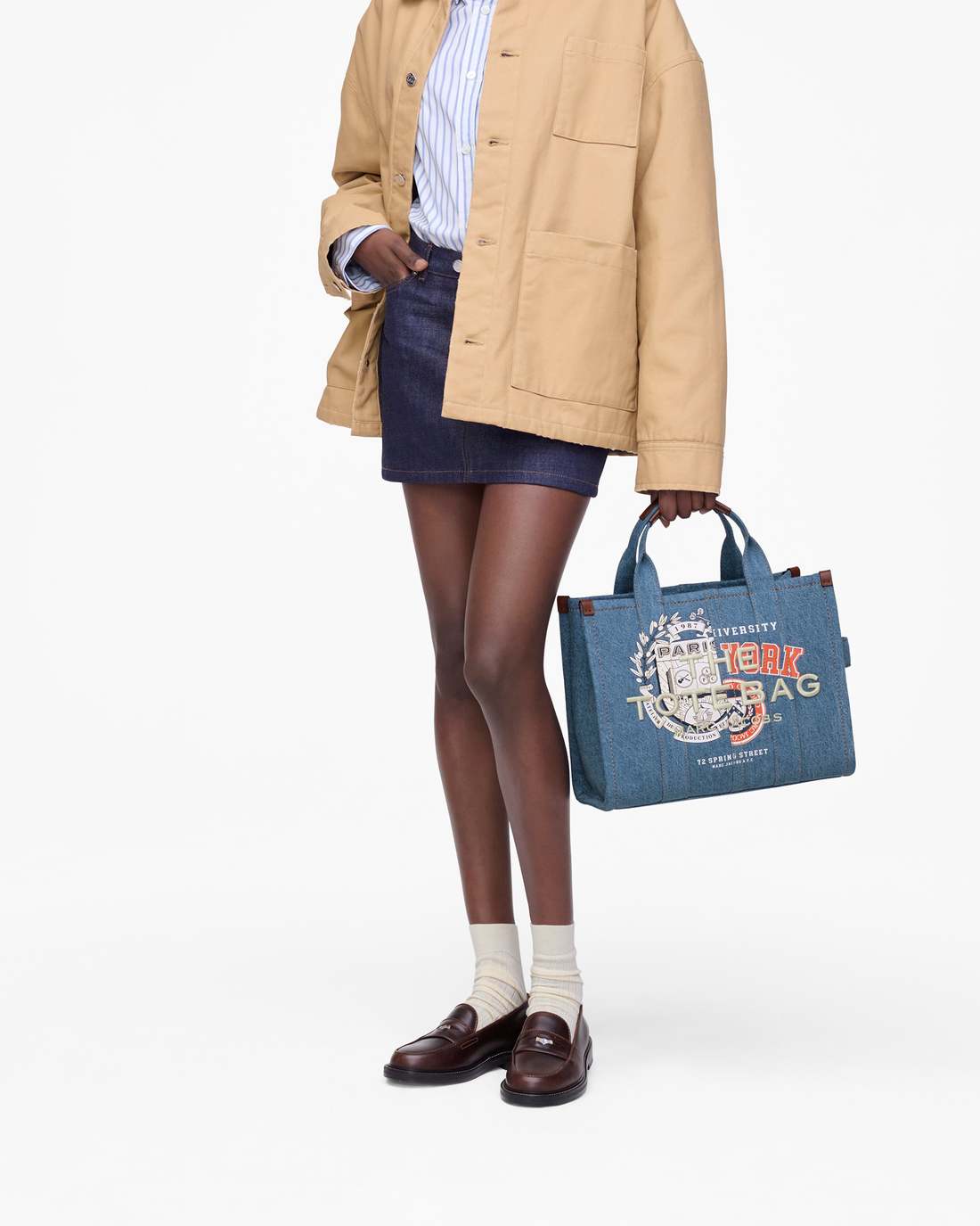 Marc Jacobs The A.P.C. X Marc Jacobs Denim Medium Tote Bag Washed Indigo BAGS