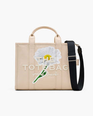 Marc Jacobs The Daisy Script Canvas Medium Tote Bag Cloud White Multi BAGS|NEW ARRIVALS