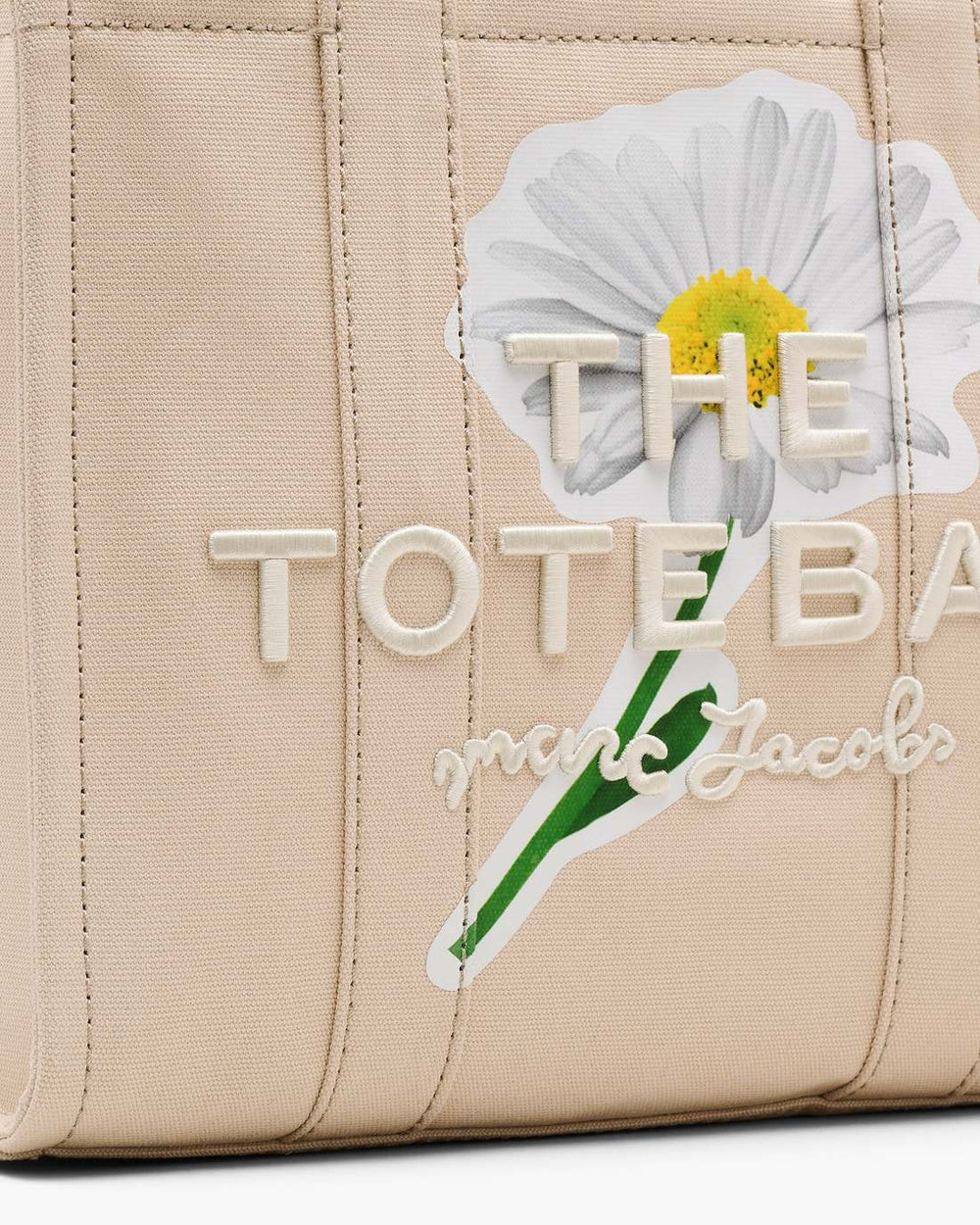 Marc Jacobs The Daisy Script Canvas Medium Tote Bag Cloud White Multi BAGS|NEW ARRIVALS