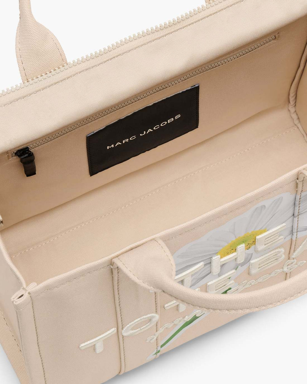 Marc Jacobs The Daisy Script Canvas Medium Tote Bag Cloud White Multi BAGS|NEW ARRIVALS