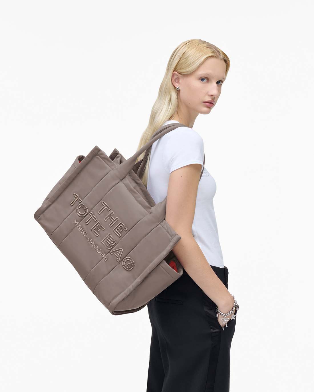 Marc Jacobs The Puffy Nylon Large Tote Bag Cement BAGS