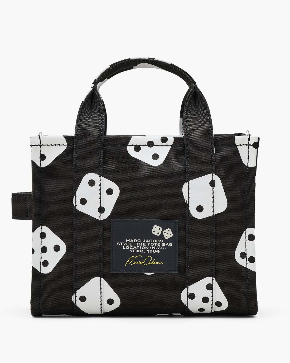 Marc Jacobs Derrick Adams X Marc Jacobs Canvas Small Tote Bag Black/White BAGS