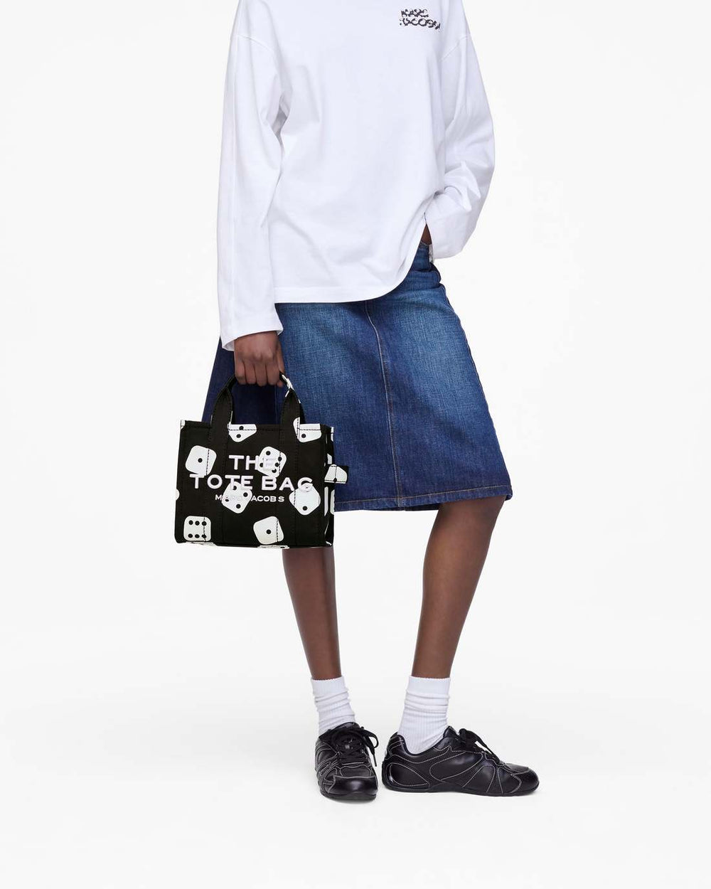 Marc Jacobs Derrick Adams X Marc Jacobs Canvas Small Tote Bag Black/White BAGS