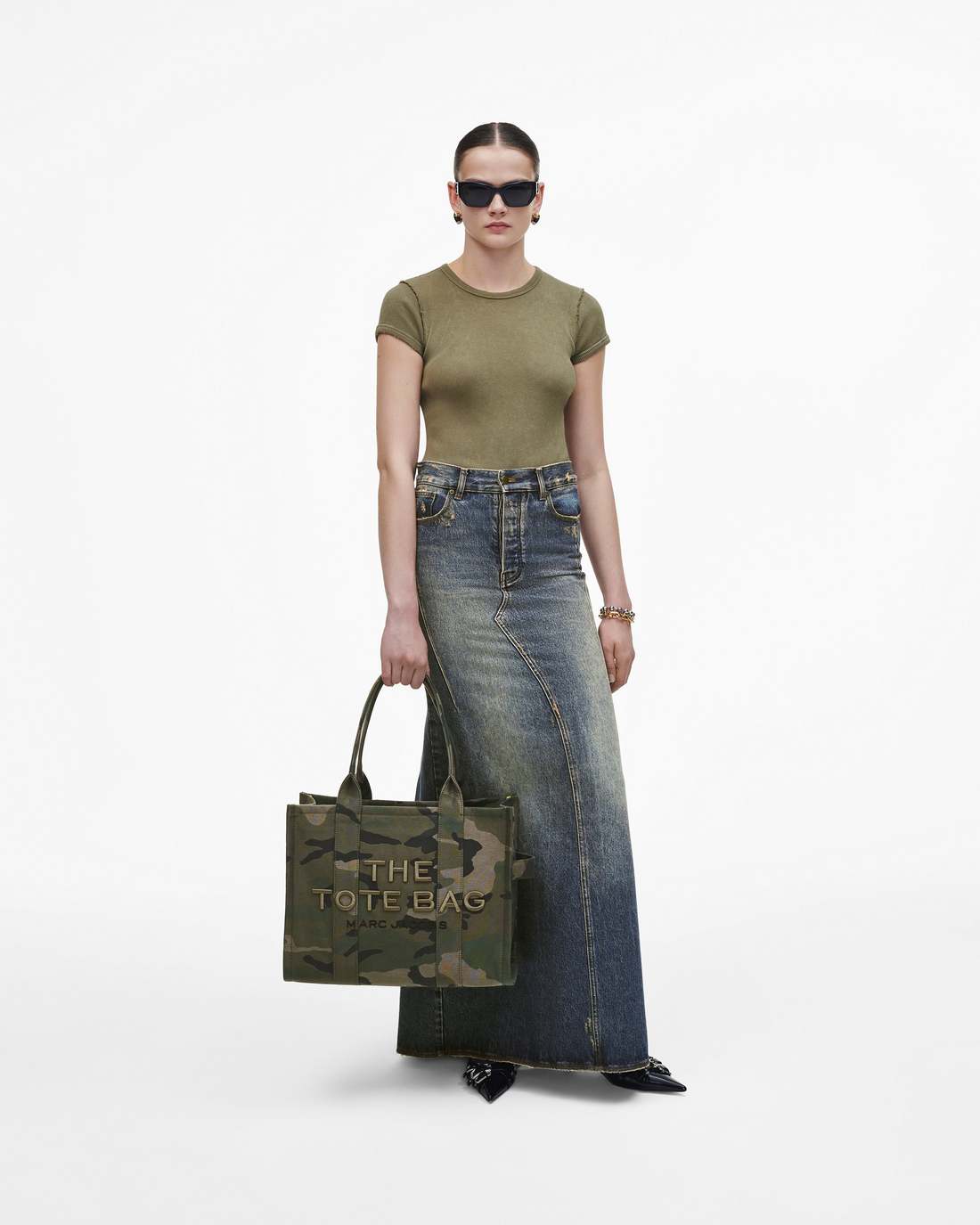 Marc Jacobs The Camo Jacquard Large Tote Bag Camo Multi BAGS