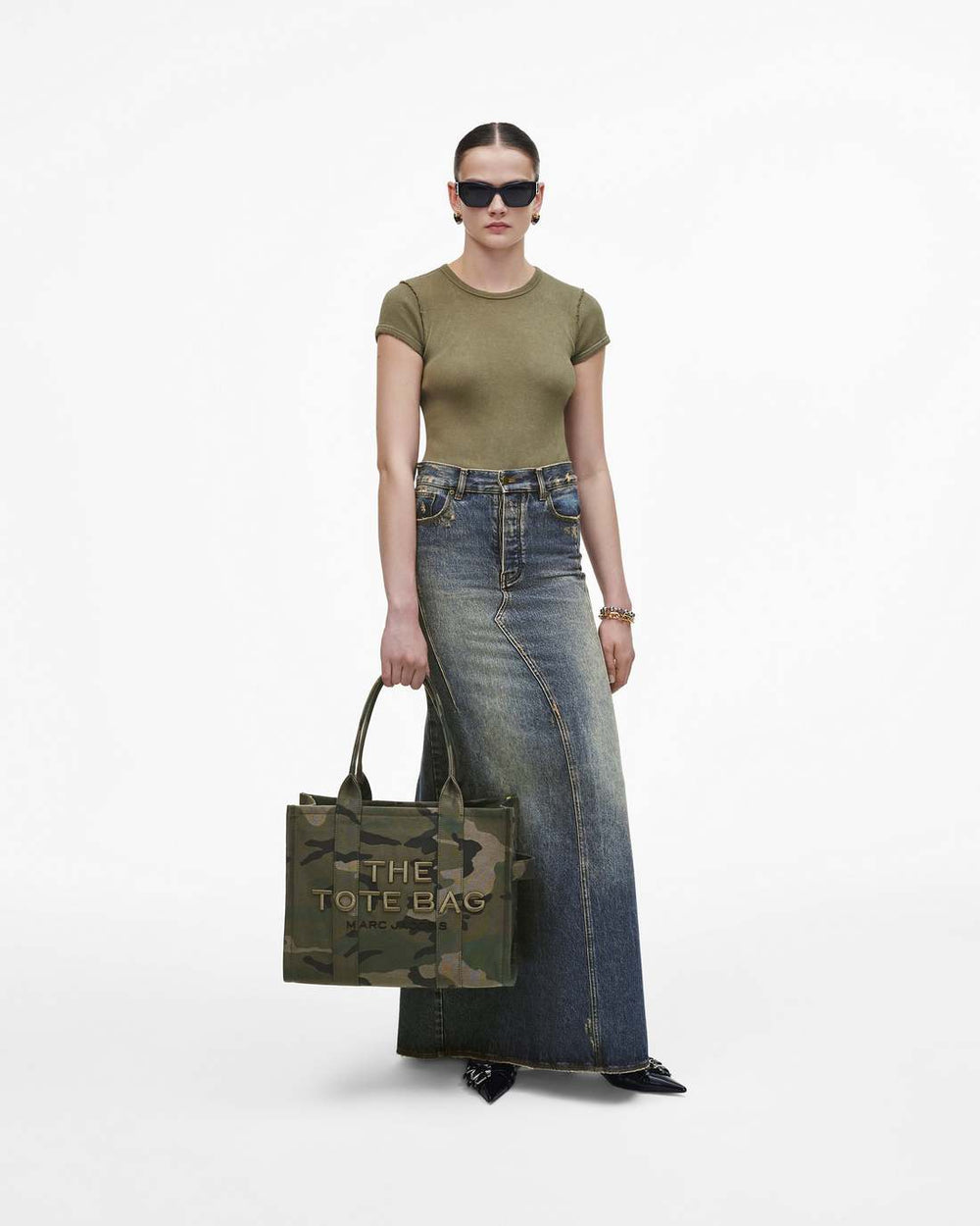 Marc Jacobs The Camo Jacquard Large Tote Bag Camo Multi BAGS