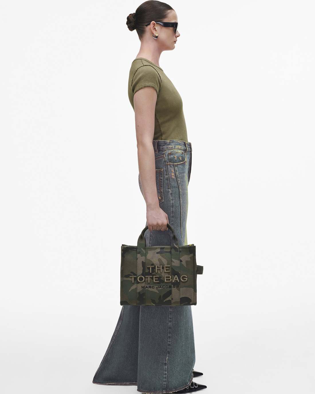 Marc Jacobs The Camo Jacquard Medium Tote Bag Camo Multi BAGS