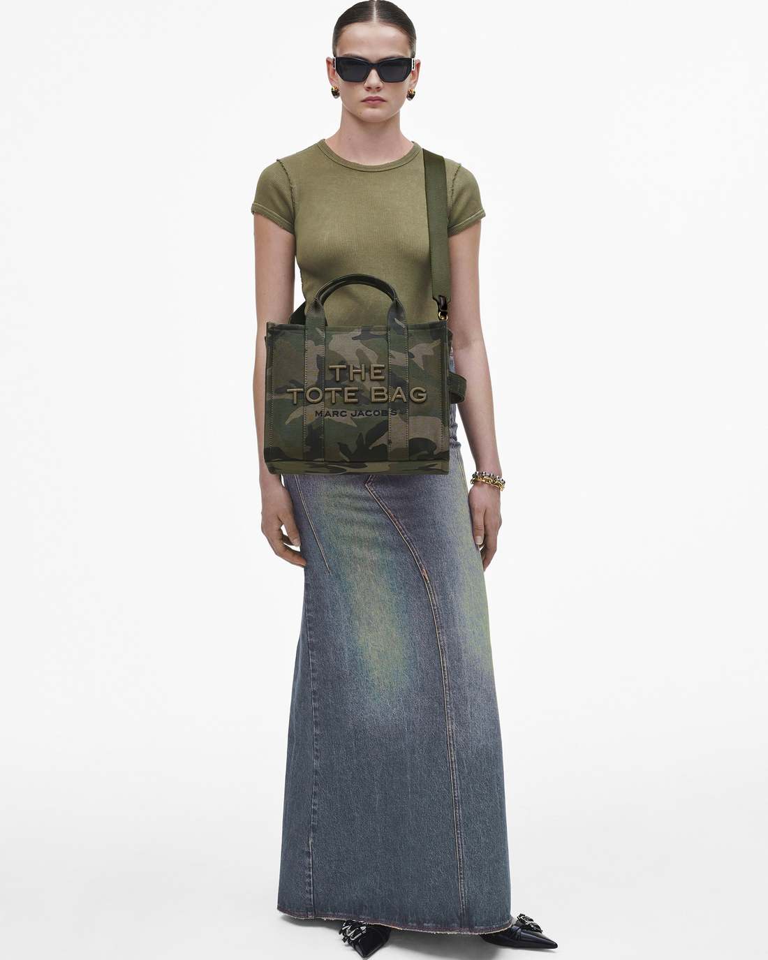 Marc Jacobs The Camo Jacquard Medium Tote Bag Camo Multi BAGS
