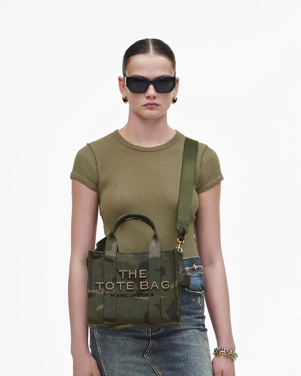Marc Jacobs The Camo Jacquard Small Tote Bag Camo Multi BAGS