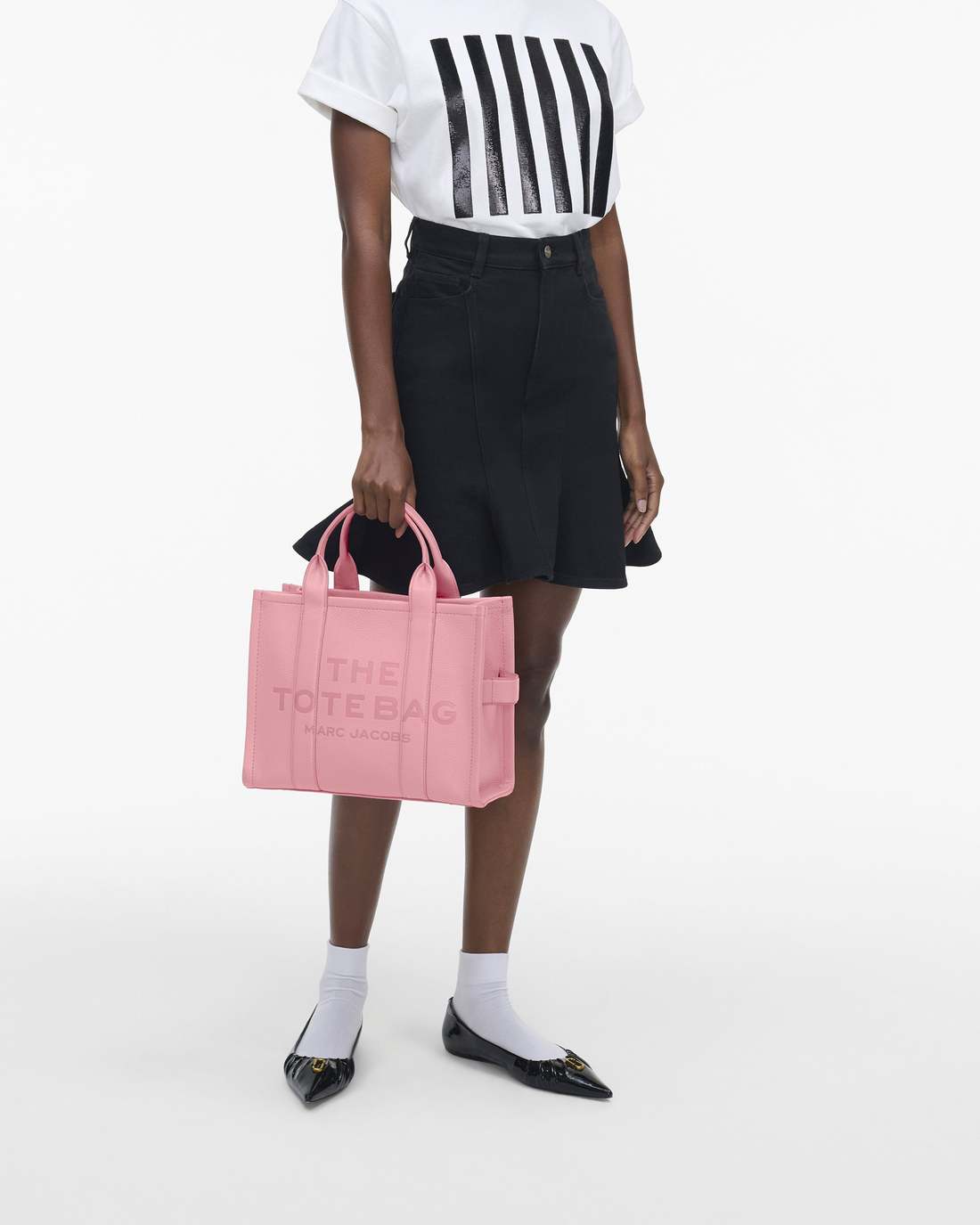 Marc Jacobs The Leather Medium Tote Bag Ribbon Pink BAGS