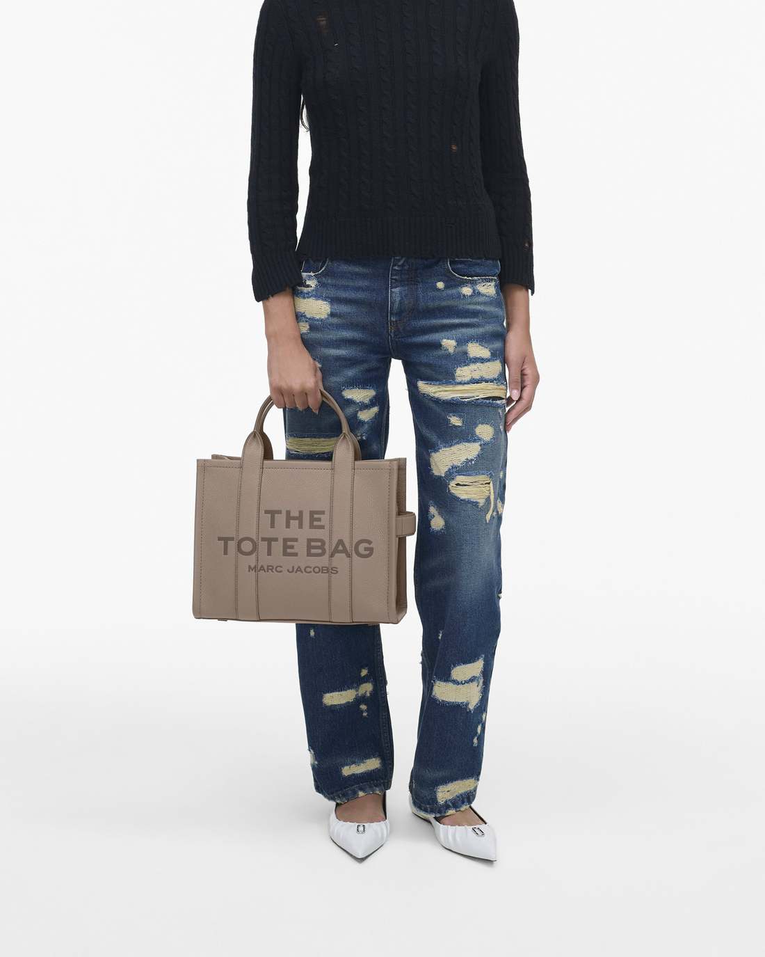 Marc Jacobs The Leather Medium Tote Bag Cement BAGS