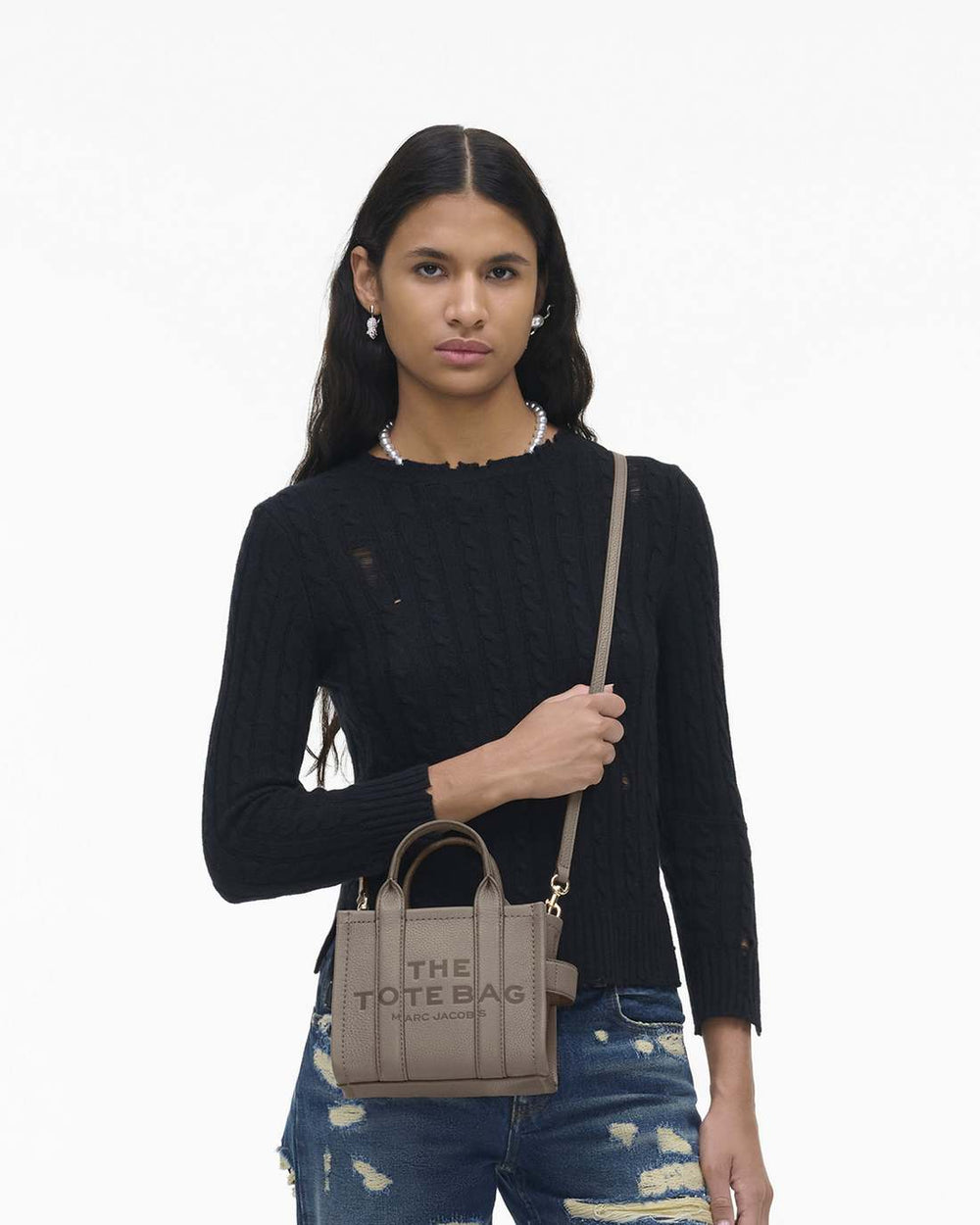 Marc Jacobs The Leather Crossbody Tote Bag Cement BAGS