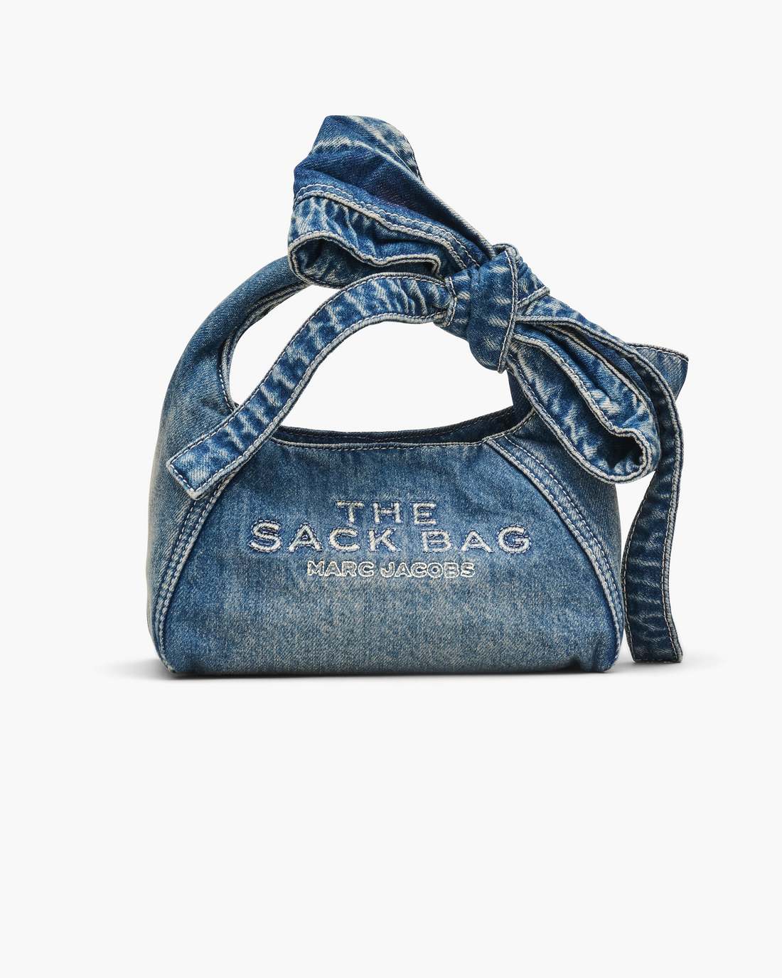 Marc Jacobs The Bow Denim Mini Sack Bag Medium Wash Indigo BAGS