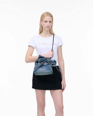 Marc Jacobs The Bow Denim Mini Sack Bag Medium Wash Indigo BAGS