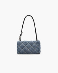 Marc Jacobs The Quilted Denim Mini Dual Shoulder Bag Light Wash Indigo BAGS