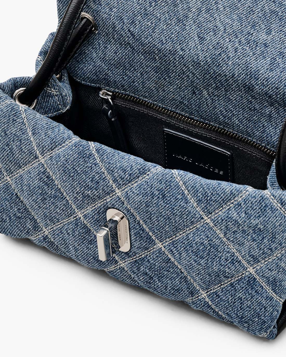 Marc Jacobs The Quilted Denim Mini Dual Shoulder Bag Light Wash Indigo BAGS