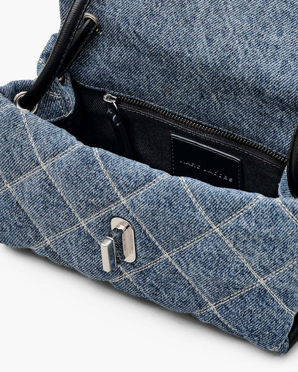 Marc Jacobs The Quilted Denim Mini Dual Shoulder Bag Light Wash Indigo BAGS