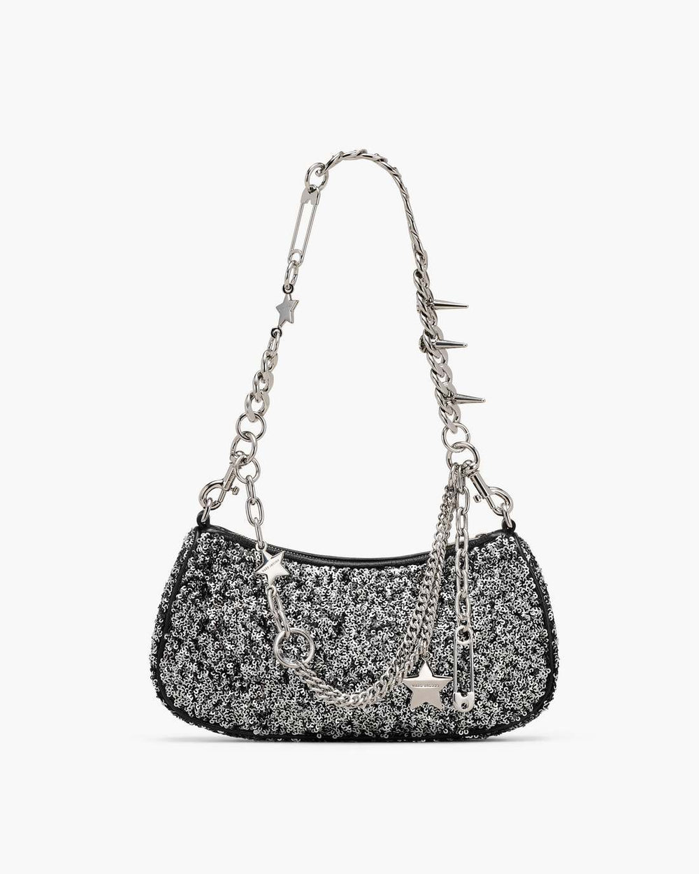 Marc Jacobs The Sequin Charm Shoulder Bag Silver BAGS|NEW ARRIVALS