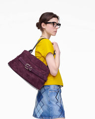 Marc Jacobs The Suede Dakota Satchel Dark Plum BAGS