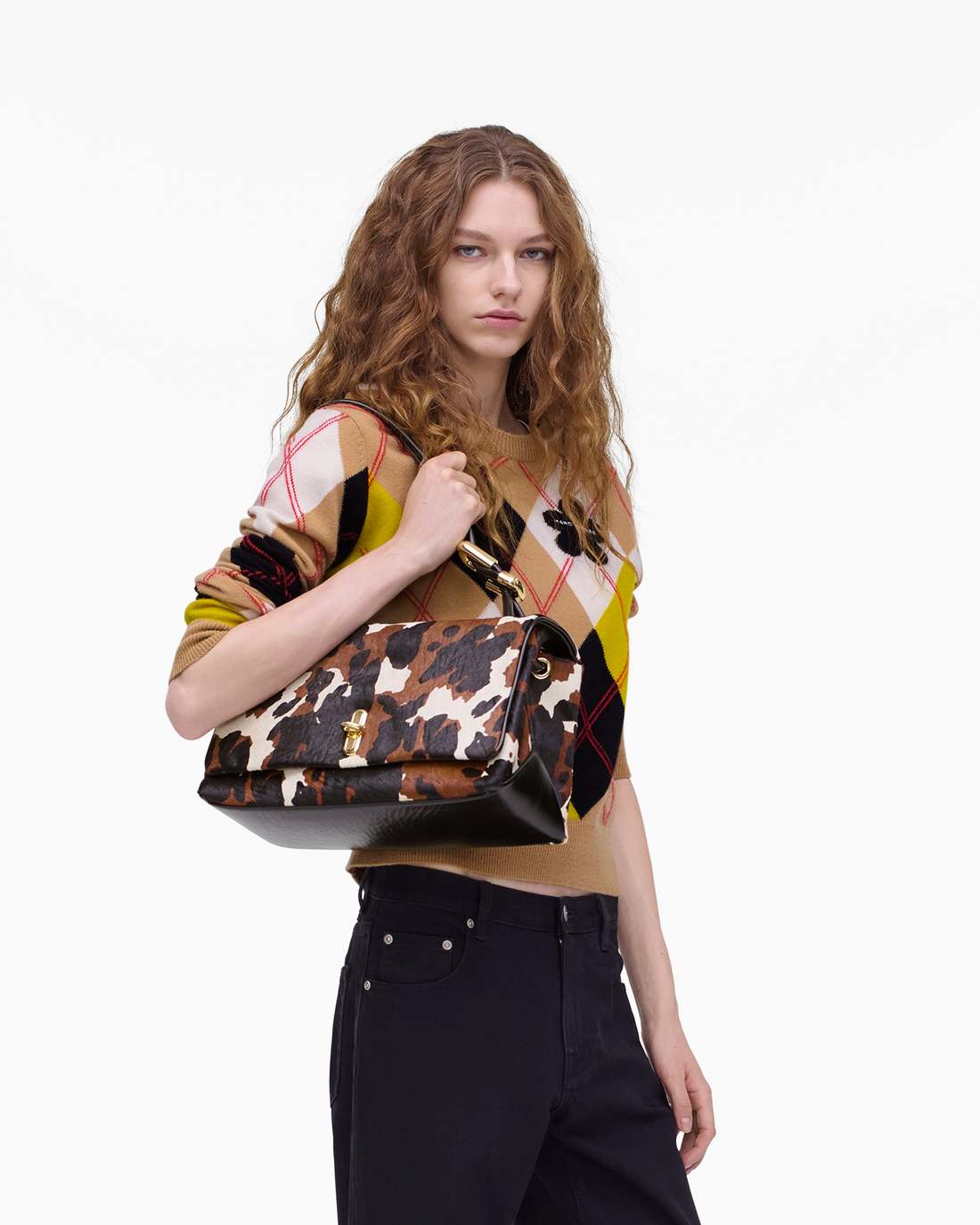 Marc Jacobs The Cow Haircalf Large Dual Bag Mocha Multi BAGS|NEW ARRIVALS