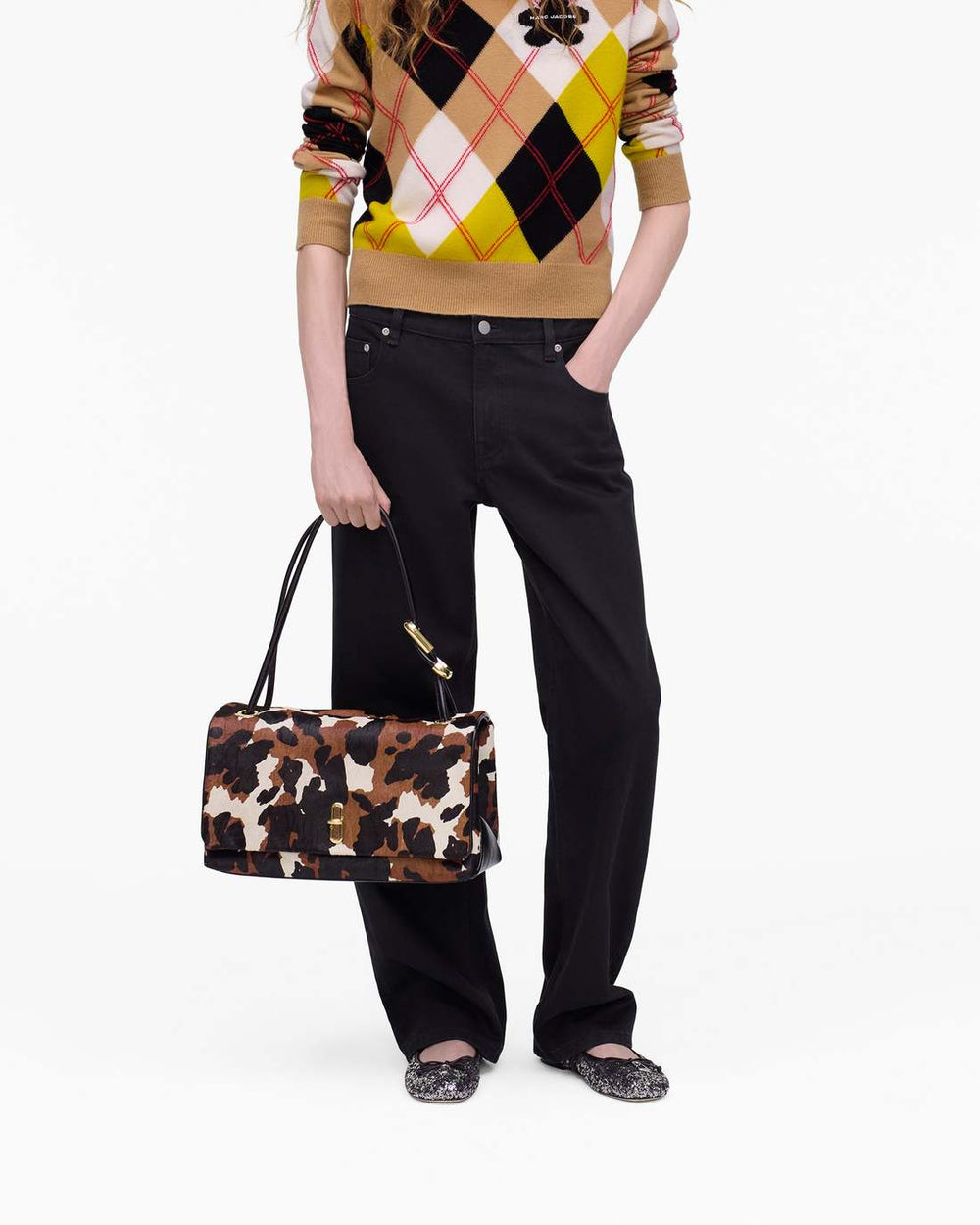 Marc Jacobs The Cow Haircalf Large Dual Bag Mocha Multi BAGS|NEW ARRIVALS