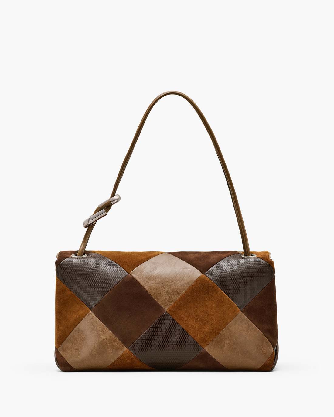 Marc Jacobs The Suede Patchwork Large Dual Bag Brown Multi BAGS