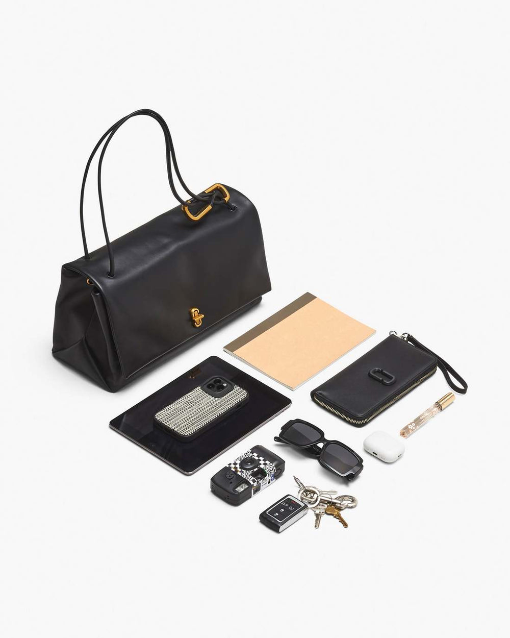 Marc Jacobs The Suede Patchwork Large Dual Bag Brown Multi BAGS