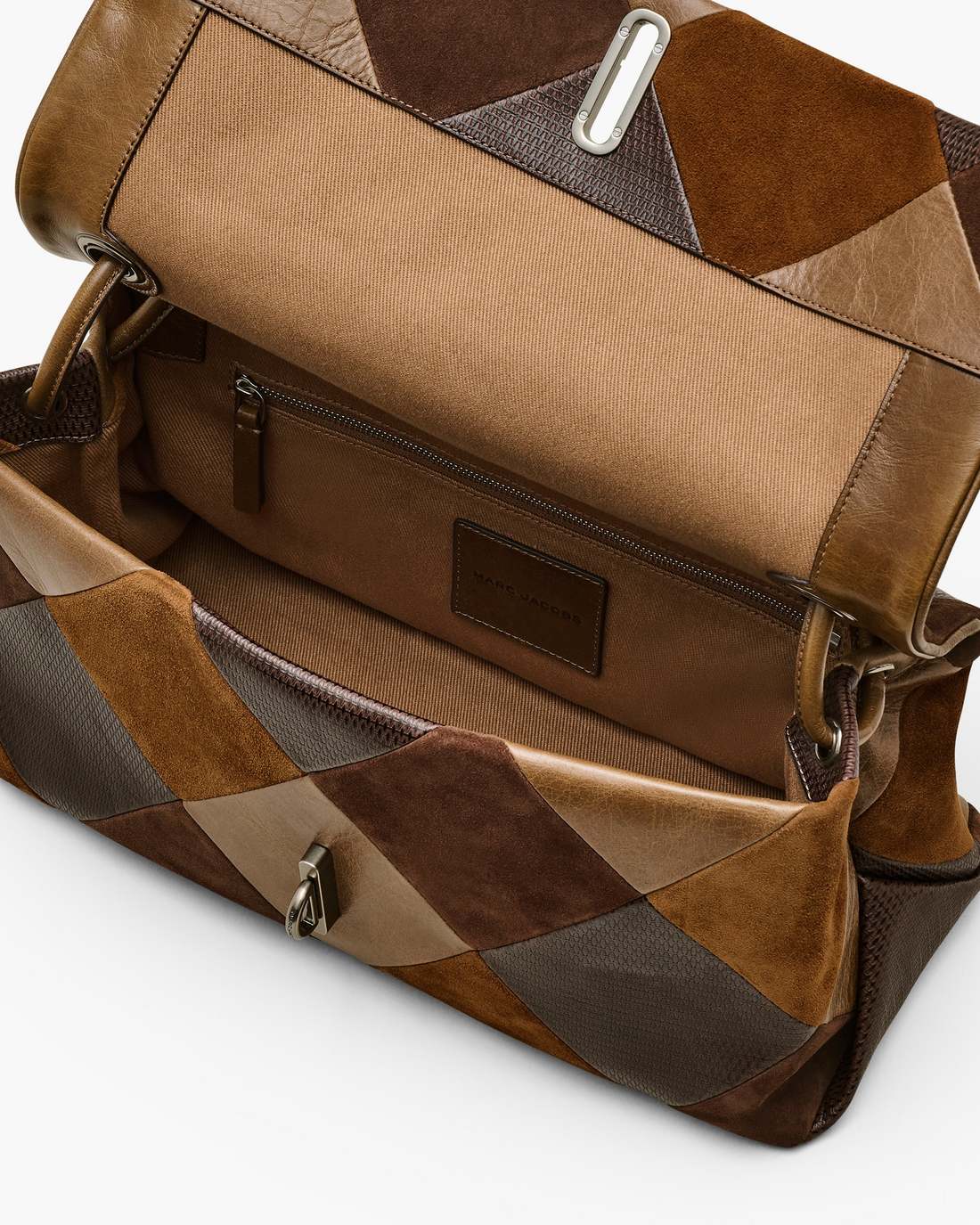 Marc Jacobs The Suede Patchwork Large Dual Bag Brown Multi BAGS