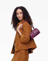 Marc Jacobs The Quilted Mini Dual Shoulder Bag Dark Plum BAGS