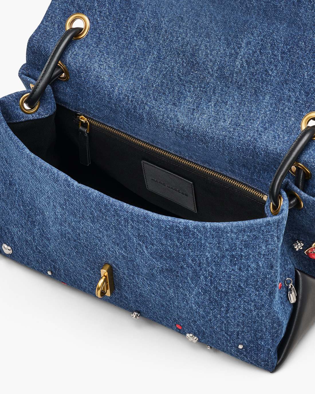 Marc Jacobs The Trinket Charm Denim Large Dual Bag Medium Wash Multi BAGS|NEW ARRIVALS