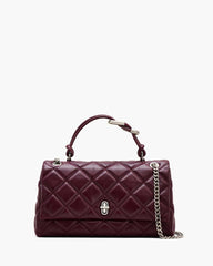 Marc Jacobs The Quilted Dual Convertible Shoulder Bag Dark Plum BAGS