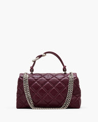 Marc Jacobs The Quilted Dual Convertible Shoulder Bag Dark Plum BAGS