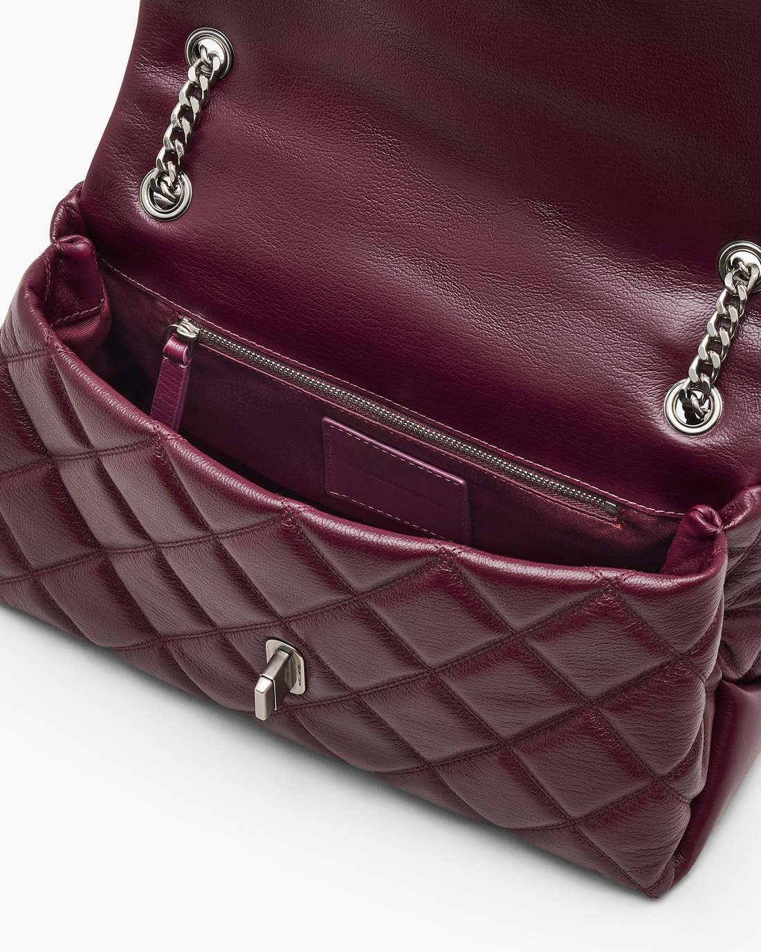 Marc Jacobs The Quilted Dual Convertible Shoulder Bag Dark Plum BAGS