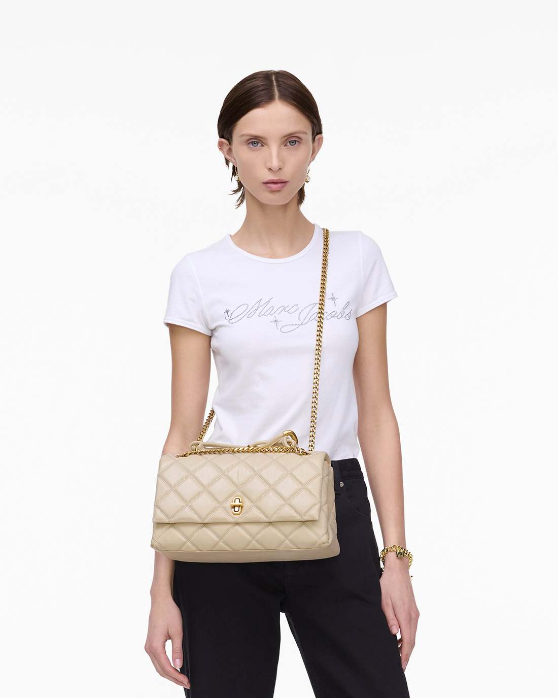 Marc Jacobs The Quilted Dual Convertible Shoulder Bag Cloud White BAGS