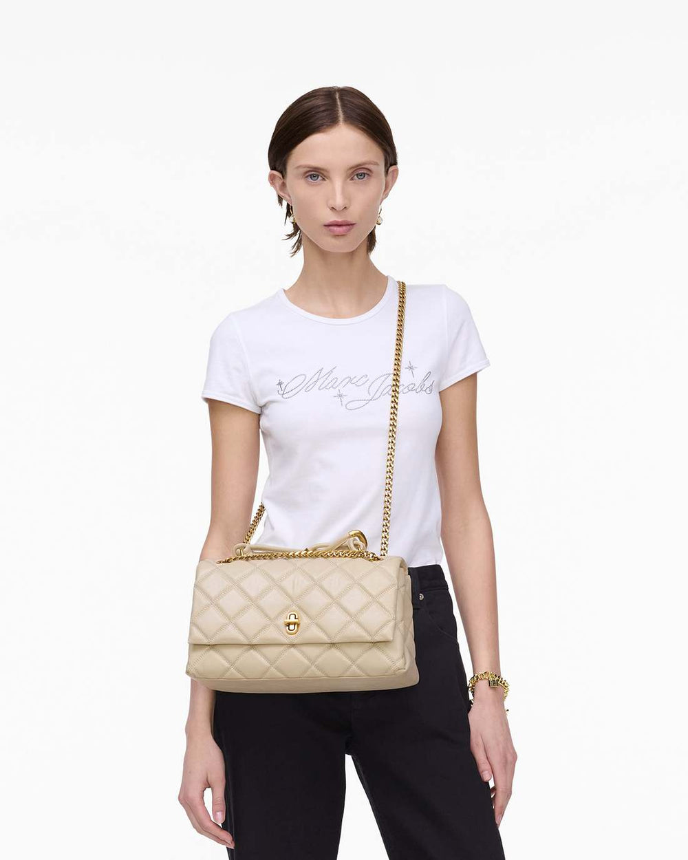 Marc Jacobs The Quilted Dual Convertible Shoulder Bag Cloud White BAGS