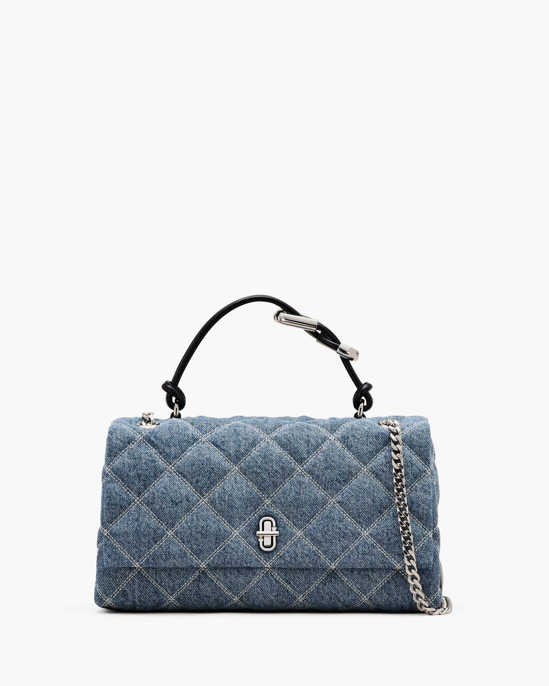 Marc Jacobs The Quilted Denim Dual Convertible Shoulder Bag Light Wash Indigo BAGS