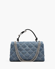 Marc Jacobs The Quilted Denim Dual Convertible Shoulder Bag Light Wash Indigo BAGS