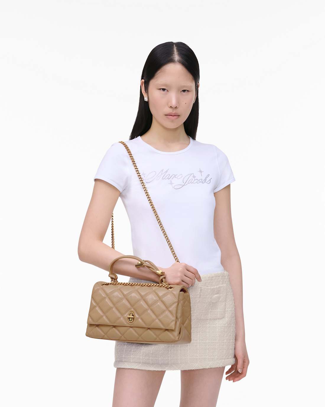 Marc Jacobs The Quilted Dual Convertible Shoulder Bag Camel BAGS
