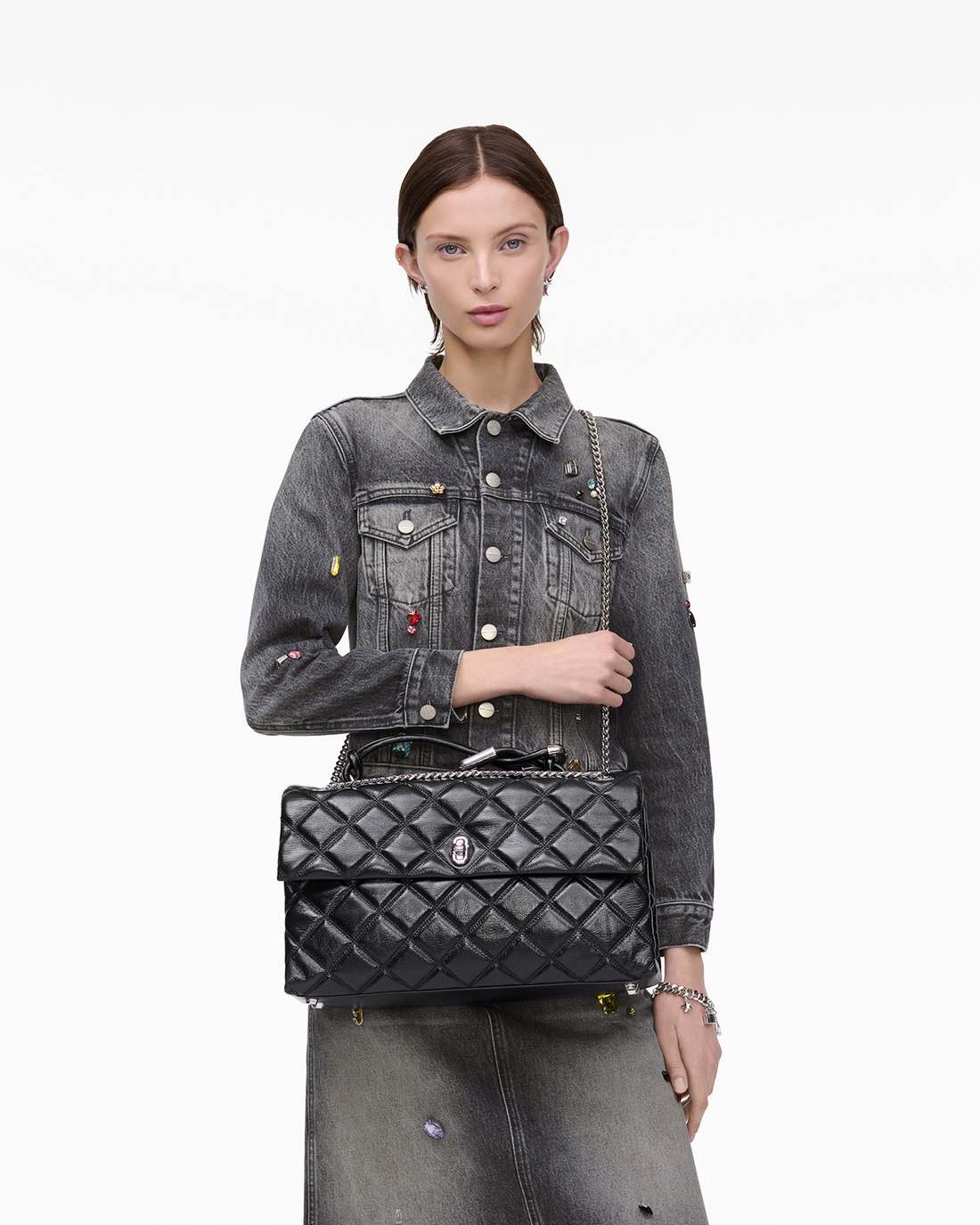 Marc Jacobs The Quilted XL Dual Convertible Shoulder Bag Black BAGS
